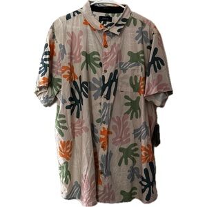 Roark Casual Shirt with Orange, Green, and Blue Pattern